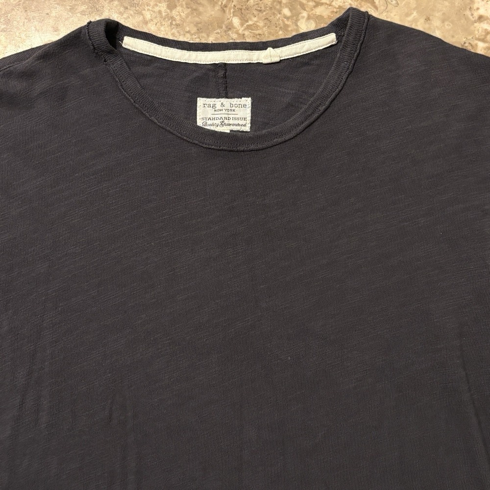 Rag And Bone Shirt Mens Medium Charcoal Grey Short Sleeve Tee Cotton Knit